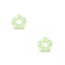 Czech glass beads flower 5mm - Alabaster Pastel green 02010-29315